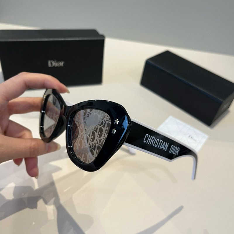 Dior Club Black Cat-Eye Sunglasses with Gold Star Detail view