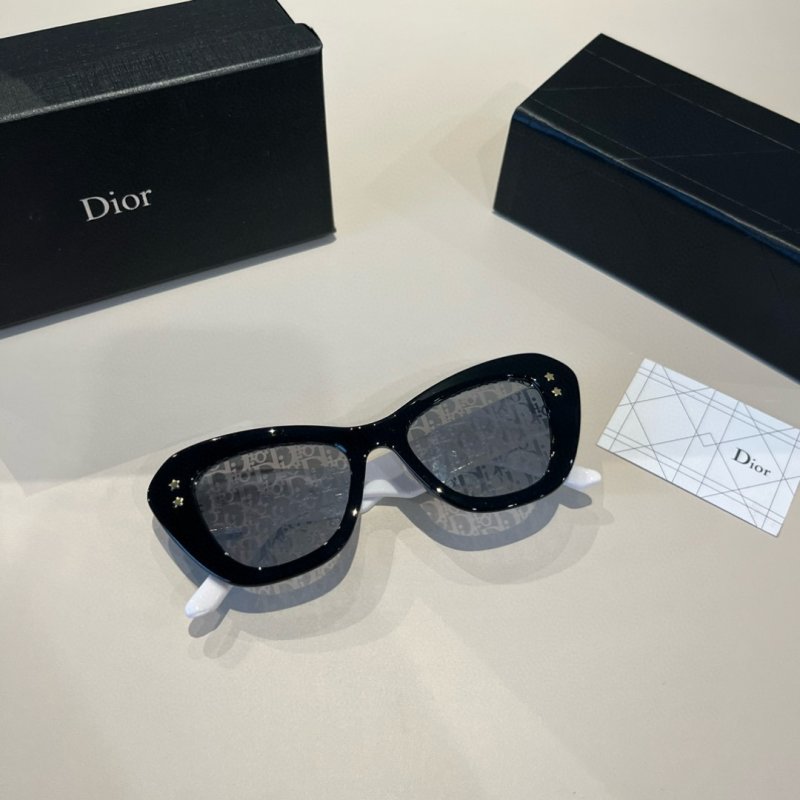 Dior Club Black Cat-Eye Sunglasses with Gold Star Detail view