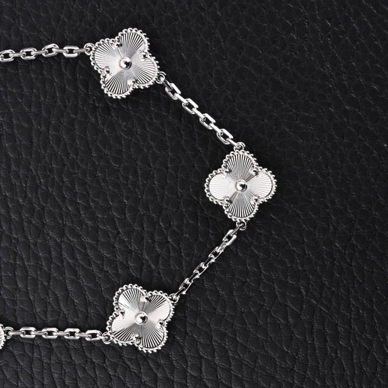 Van Cleef & Arpels Vintage Alhambra Five Clover Silver Bracelet view