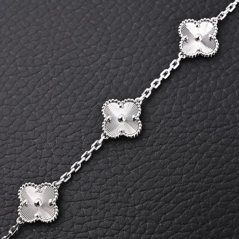 Van Cleef & Arpels Vintage Alhambra Five Clover Silver Bracelet view