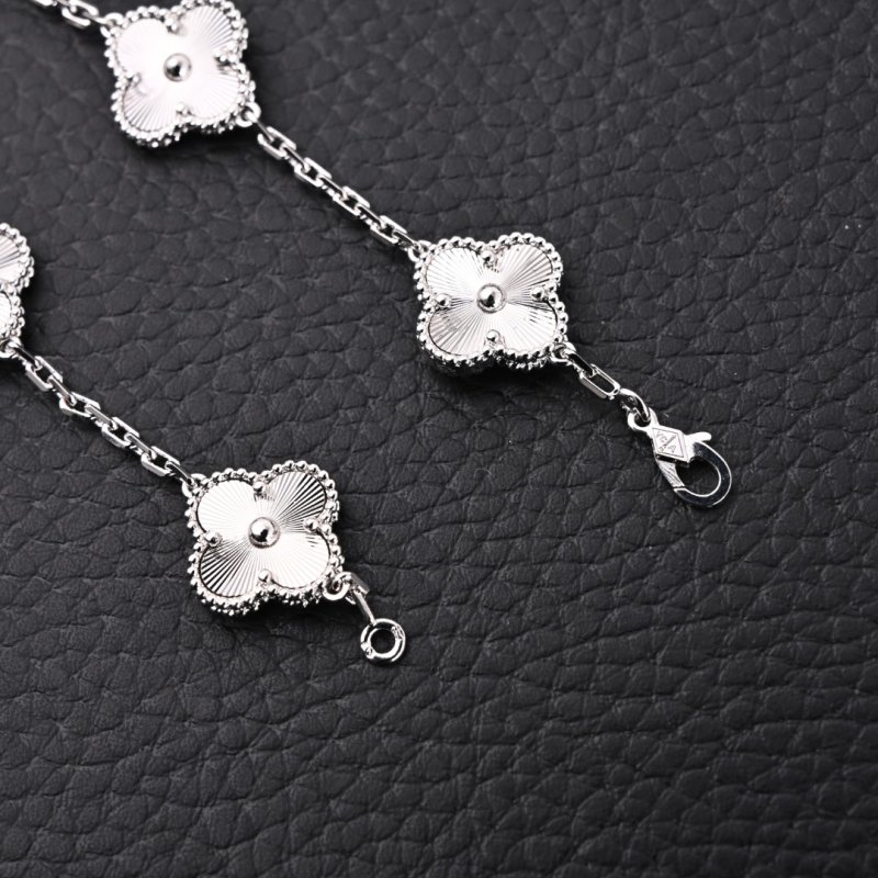Van Cleef & Arpels Vintage Alhambra Five Clover Silver Bracelet view