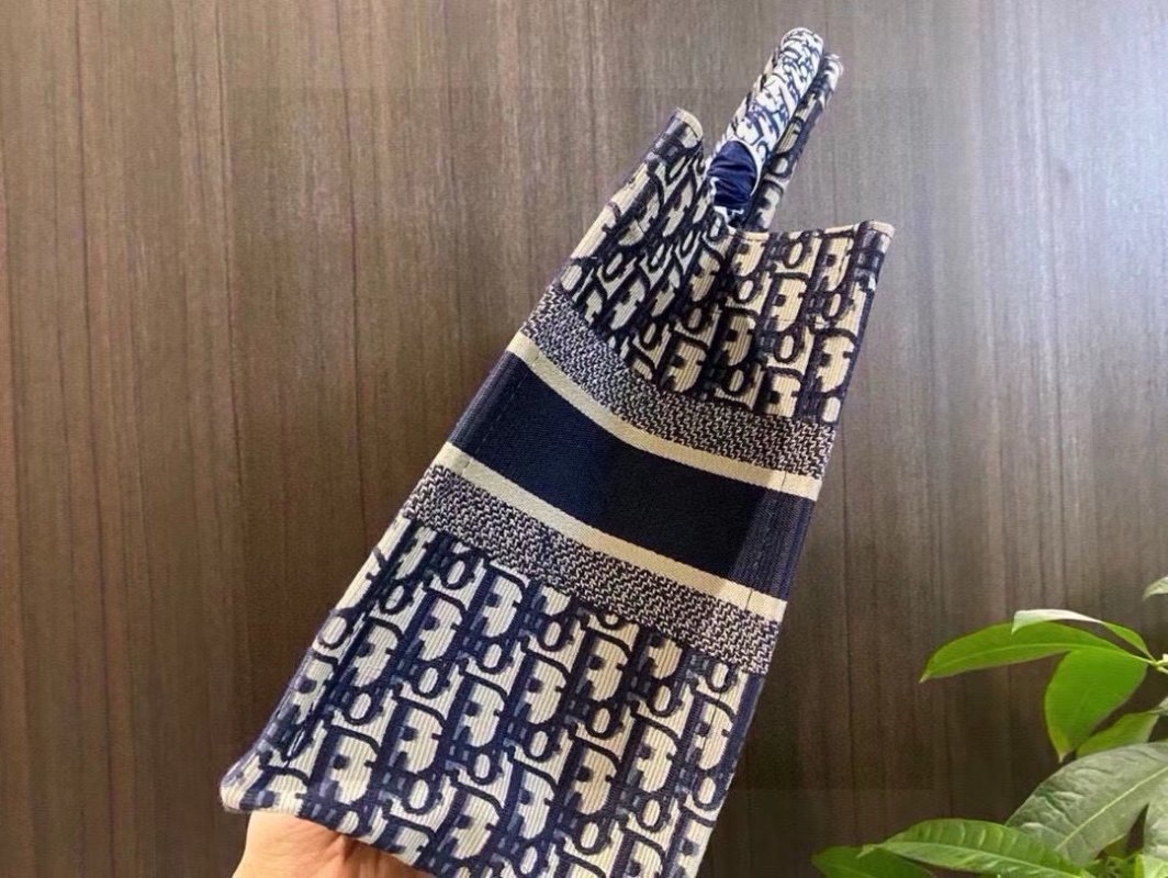Dior Book Tote Bag Navy Monogram Canvas view