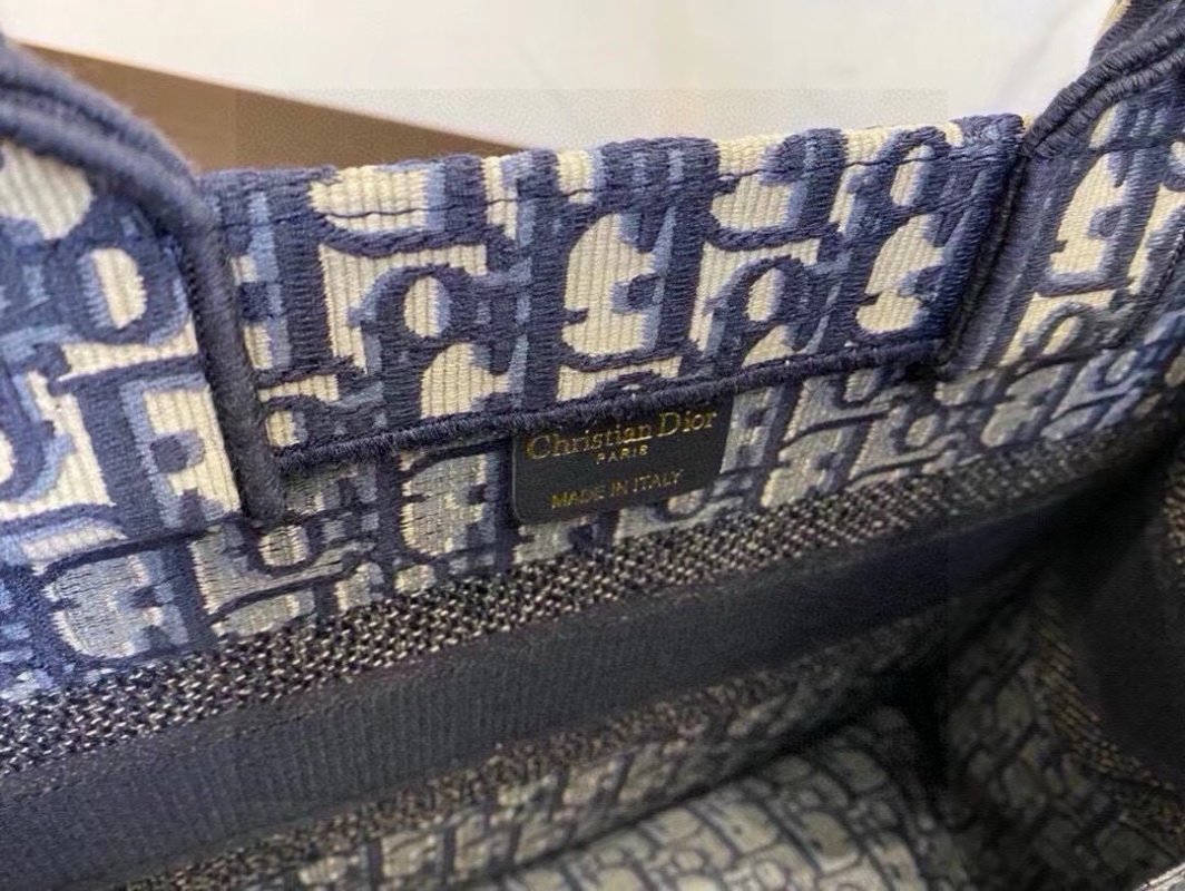 Dior Book Tote Bag Navy Monogram Canvas view