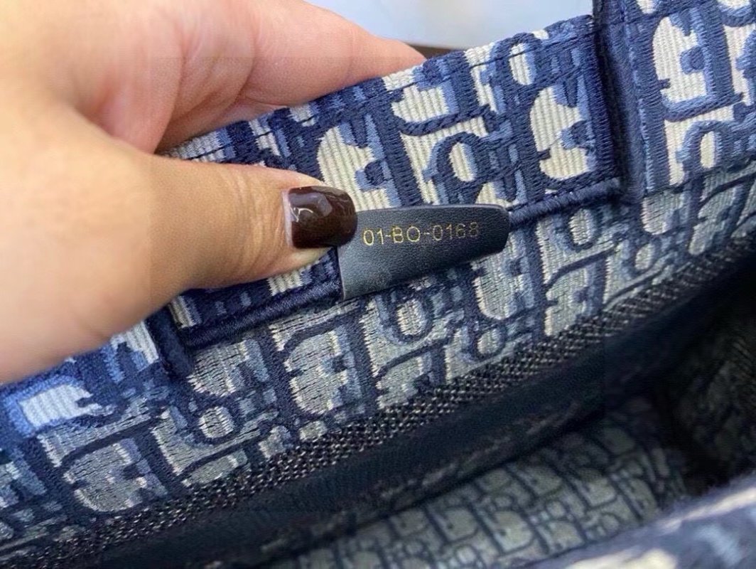 Dior Book Tote Bag Navy Monogram Canvas view