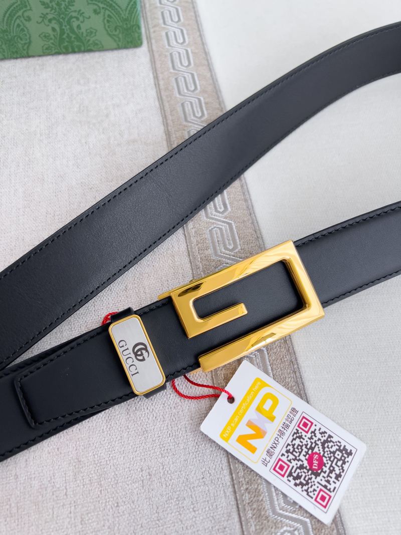 Gucci GG Automatic Leather Belt Black with Gold Buckle view