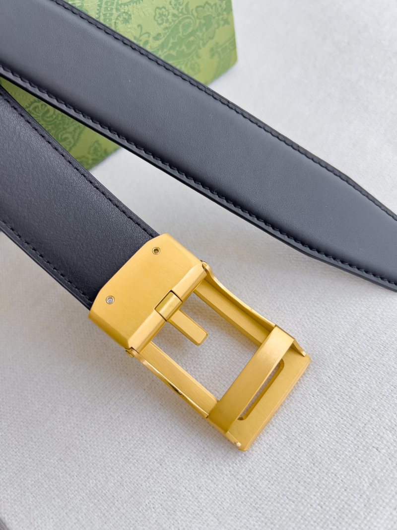 Gucci GG Automatic Leather Belt Black with Gold Buckle view