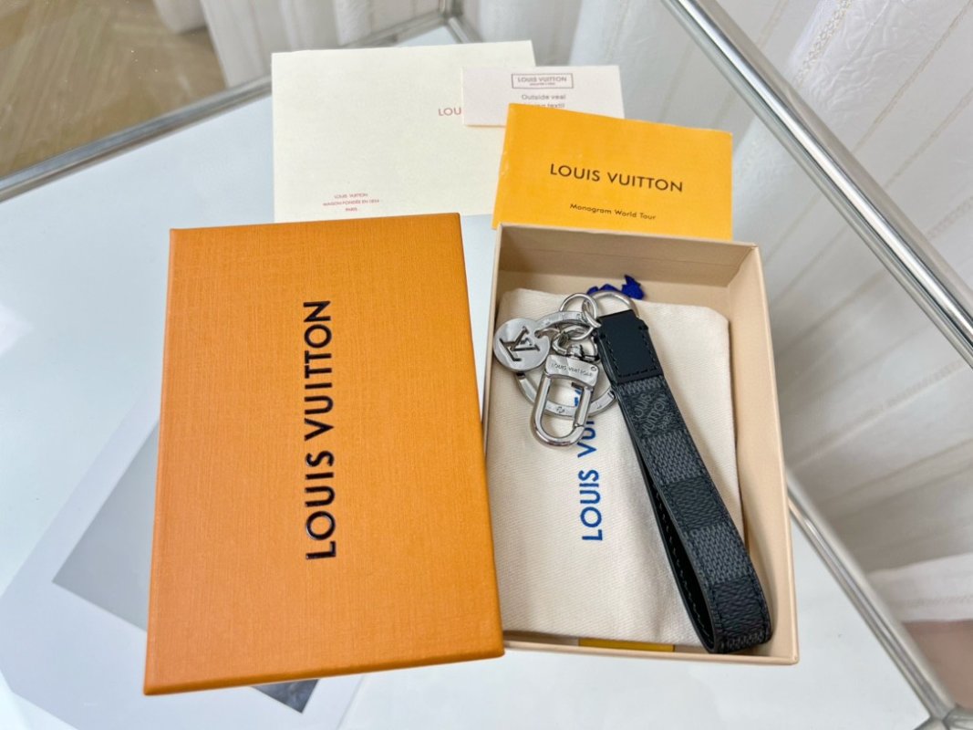 Louis Vuitton Monogram Eclipse Dragonne Keychain Black