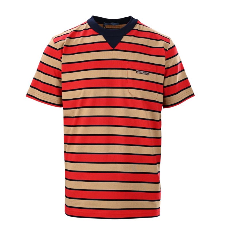 Red Black Striped Short Sleeve T-Shirt view
