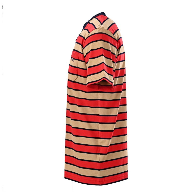 Red Black Striped Short Sleeve T-Shirt view