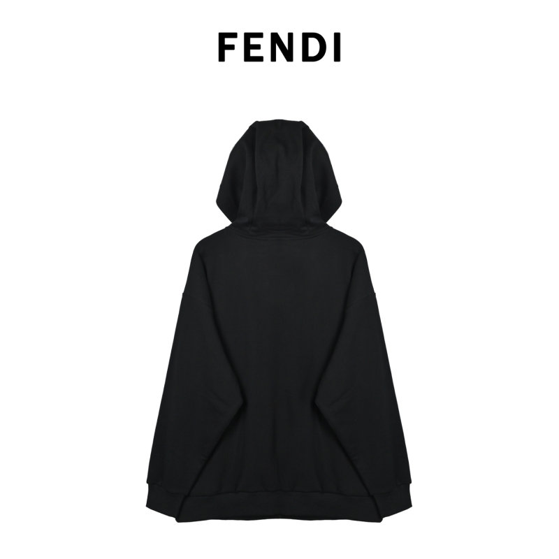 Fendi Black Graphic Logo Hoodie view