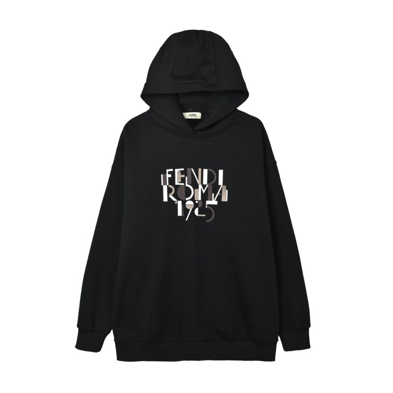 Fendi Black Graphic Logo Hoodie view