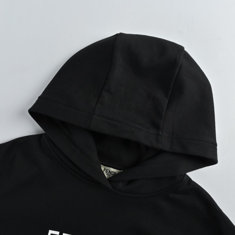 Fendi Black Graphic Logo Hoodie view