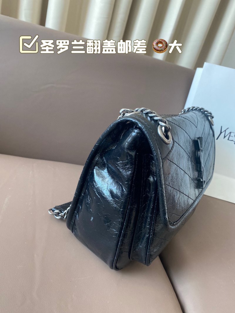 Saint Laurent Niki Black Crinkled Leather Shoulder Bag view