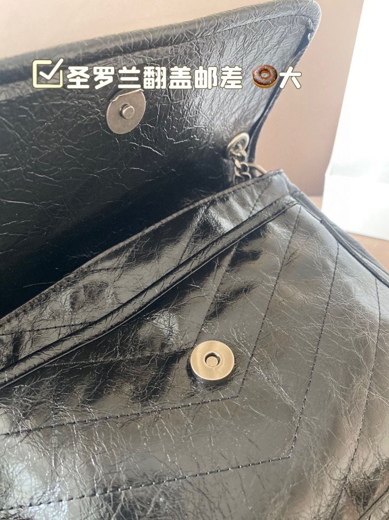 Saint Laurent Niki Black Crinkled Leather Shoulder Bag view