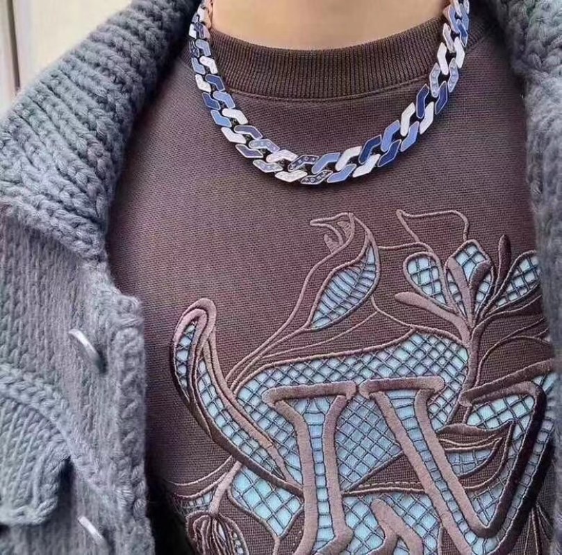 Louis Vuitton LV Blue Enamel Chain Necklace 50cm view