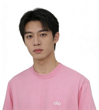 Alo Pink Crew Neck Short Sleeve T-Shirt view 4