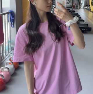 Alo Pink Crew Neck Short Sleeve T-Shirt view 7