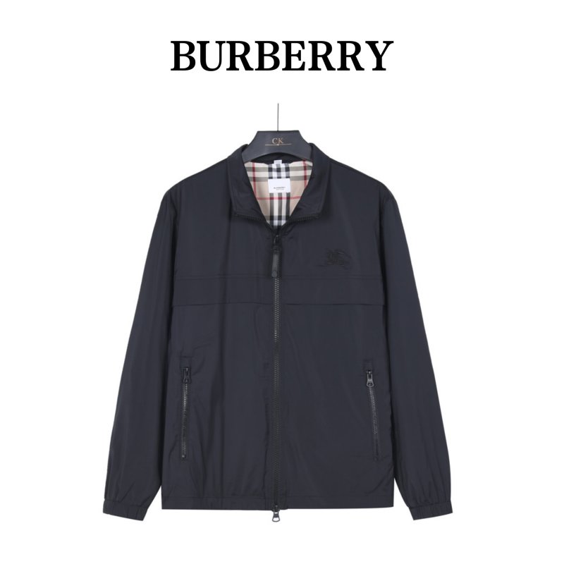 Burberry 26SS Lightweight Technical Harrington Jacket Black