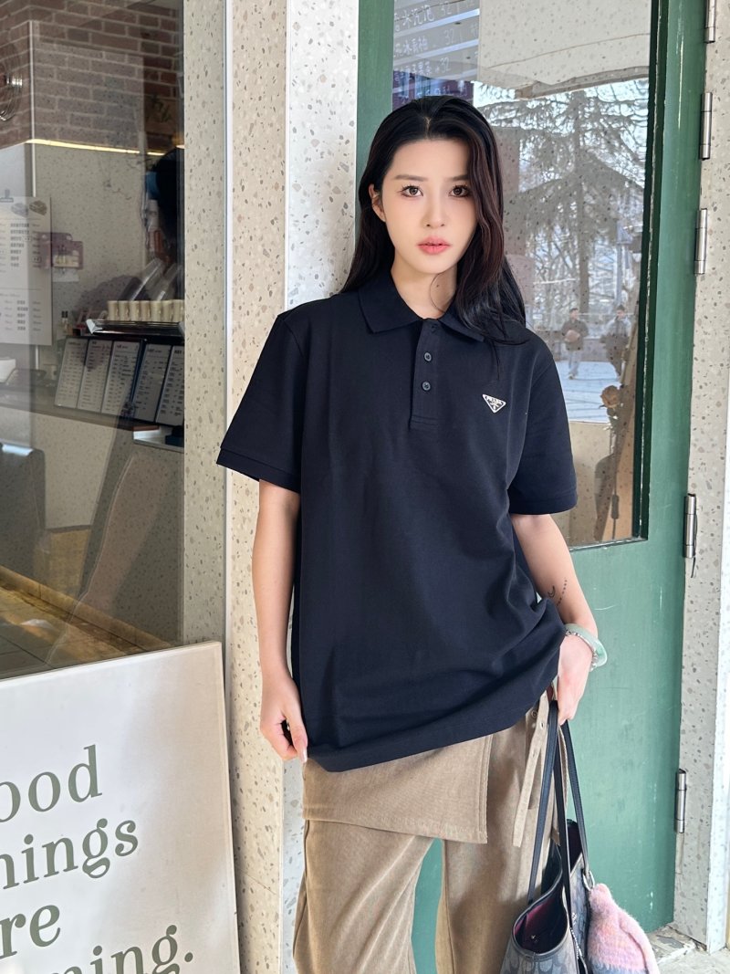 Prada Black Short-Sleeve Polo Shirt view