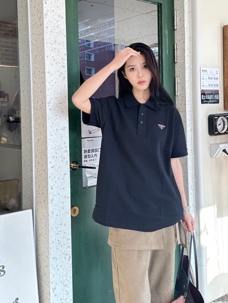 Prada Black Short-Sleeve Polo Shirt view