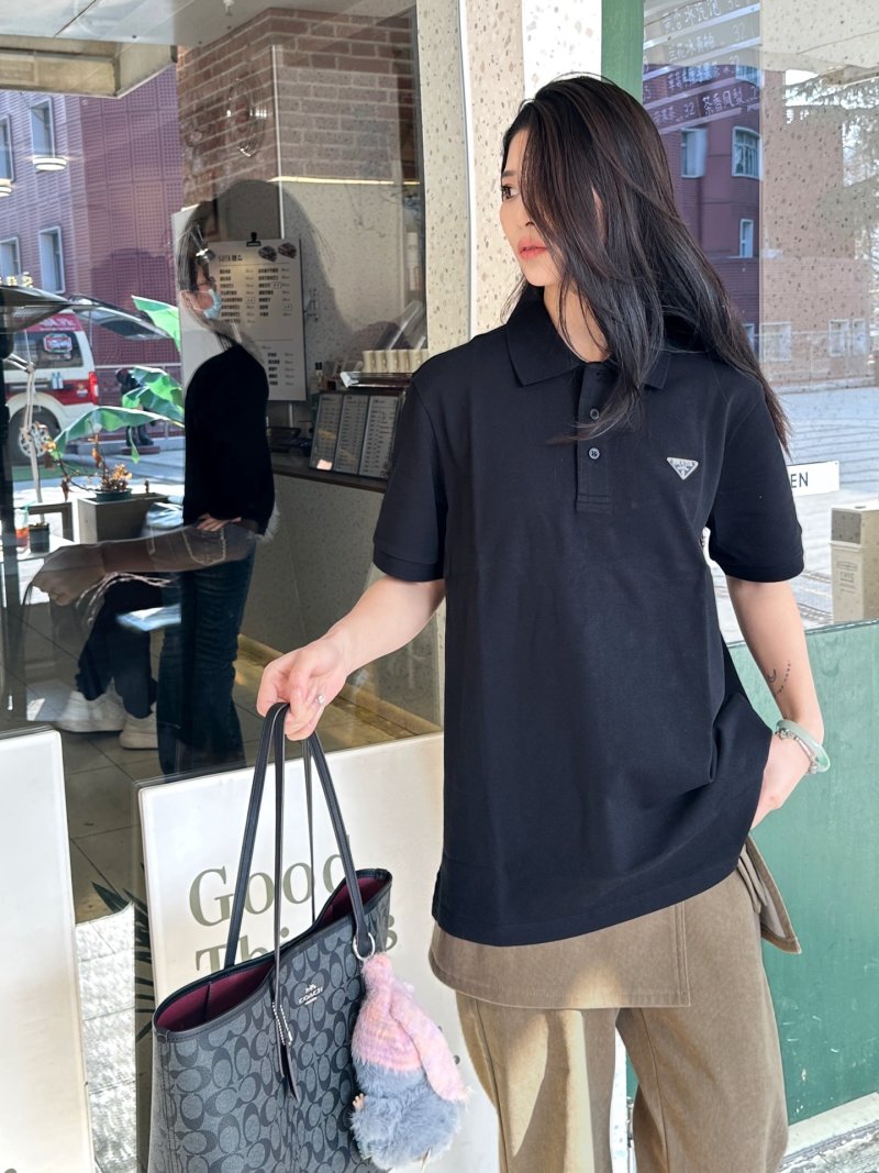 Prada Black Short-Sleeve Polo Shirt view