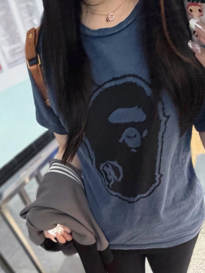 Blue Denim Portrait Graphic T-Shirt view