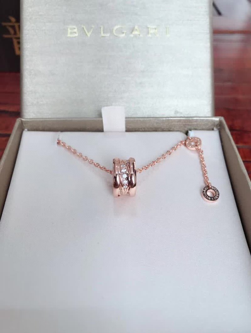 Bulgari B.Zero1 Rose Gold Diamond Hollow Pendant Necklace view