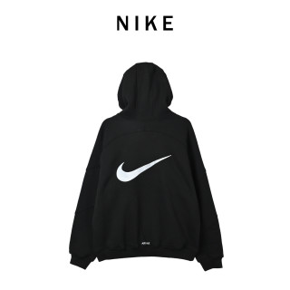 Nike Swoosh Black Windbreaker Jacket view 12