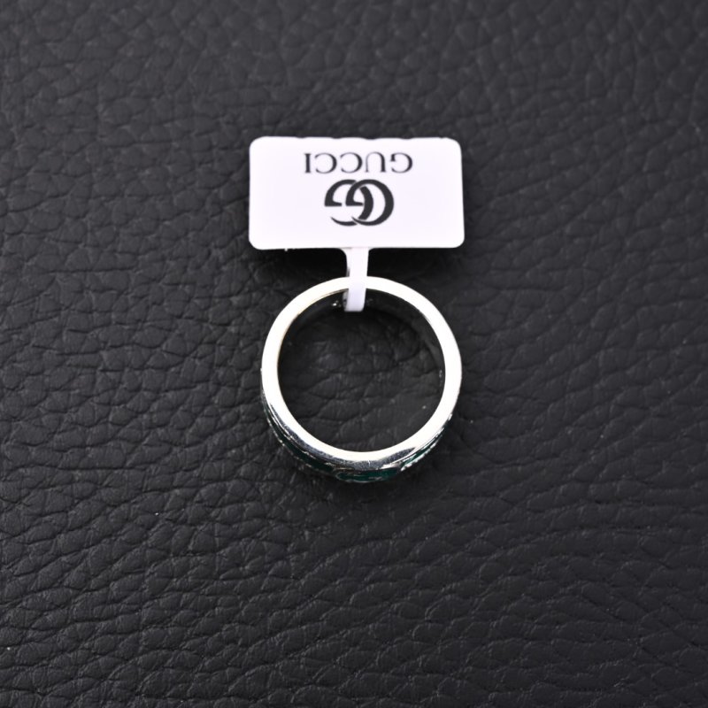Gucci GG Double G Letter Couple Ring - Silver Green view