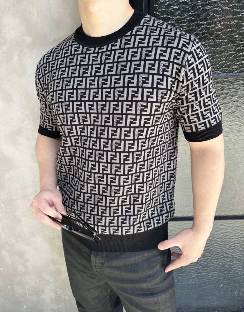 Fendi Monogram Short Sleeve T-Shirt Black Grey view