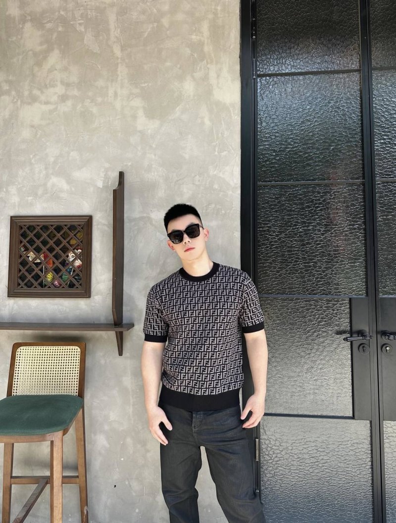 Fendi Monogram Short Sleeve T-Shirt Black Grey view