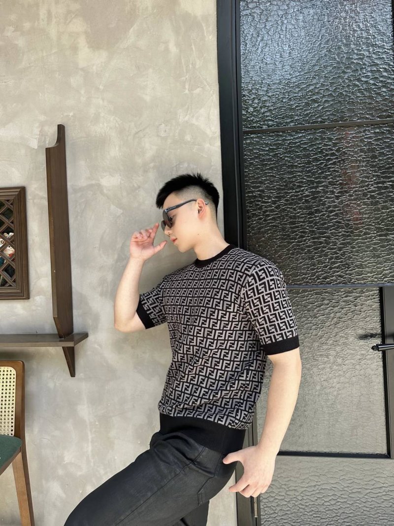 Fendi Monogram Short Sleeve T-Shirt Black Grey view