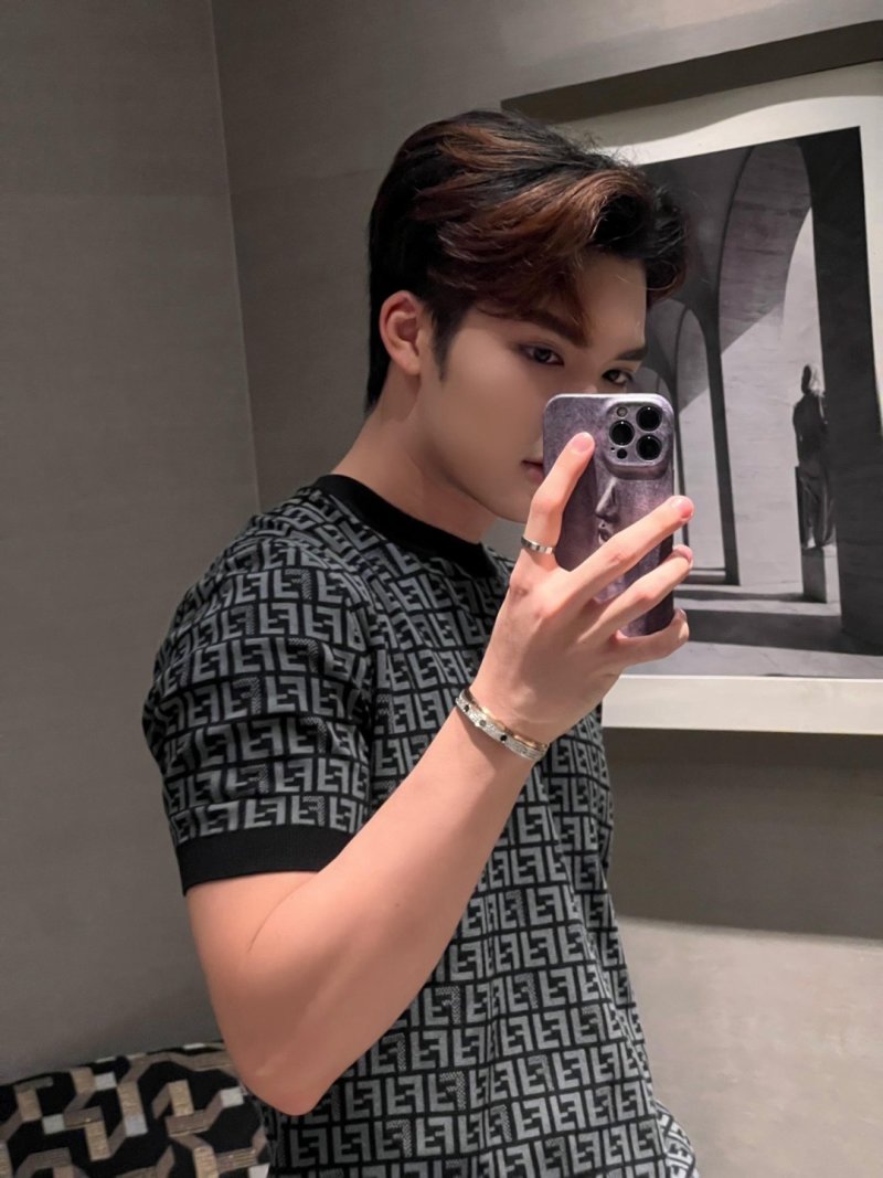 Fendi Monogram Short Sleeve T-Shirt Black Grey view