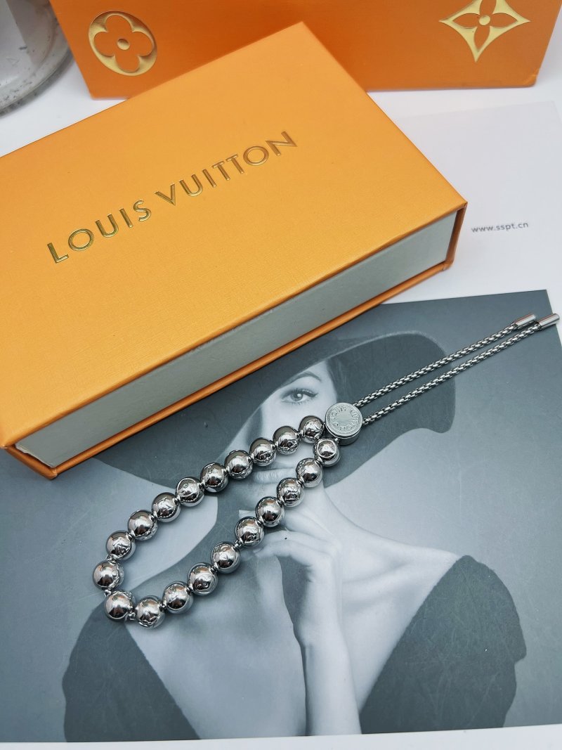 Louis Vuitton Monogram Colors Pearls Beaded Bracelet Silver view