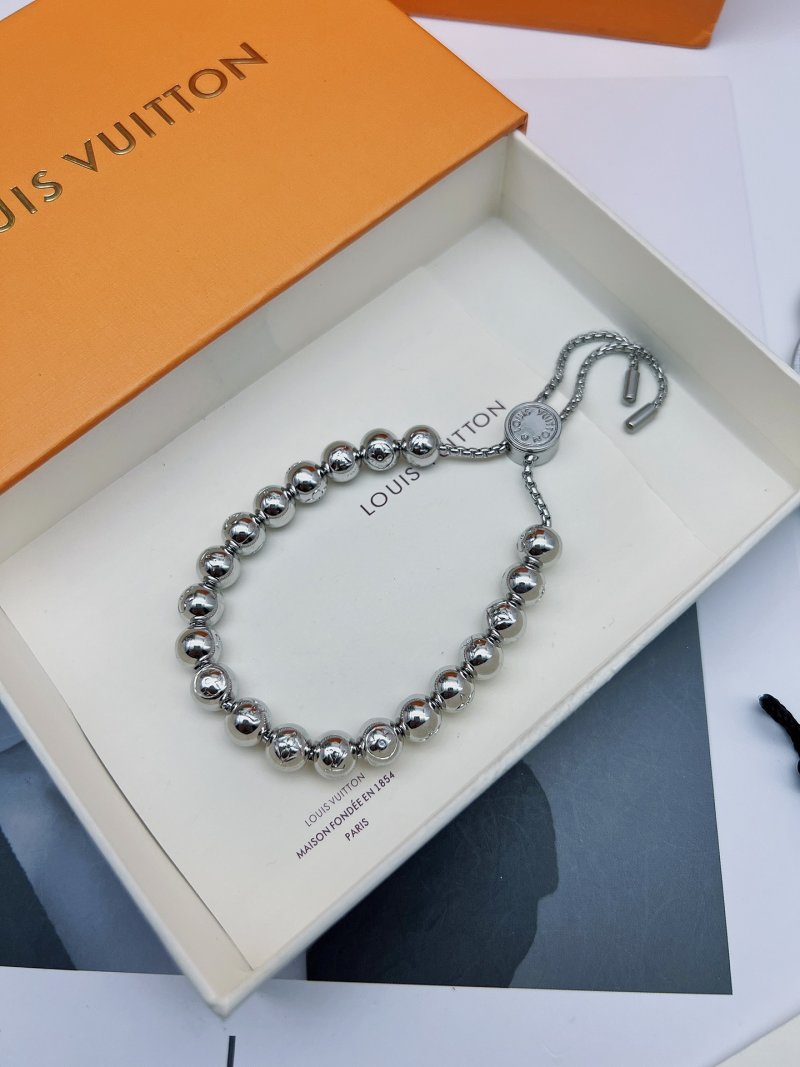 Louis Vuitton Monogram Colors Pearls Beaded Bracelet Silver view