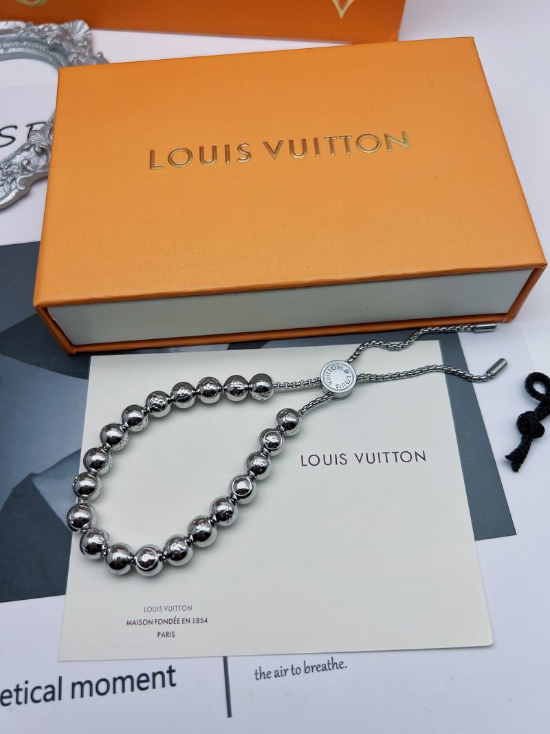 Louis Vuitton Monogram Colors Pearls Beaded Bracelet Silver view