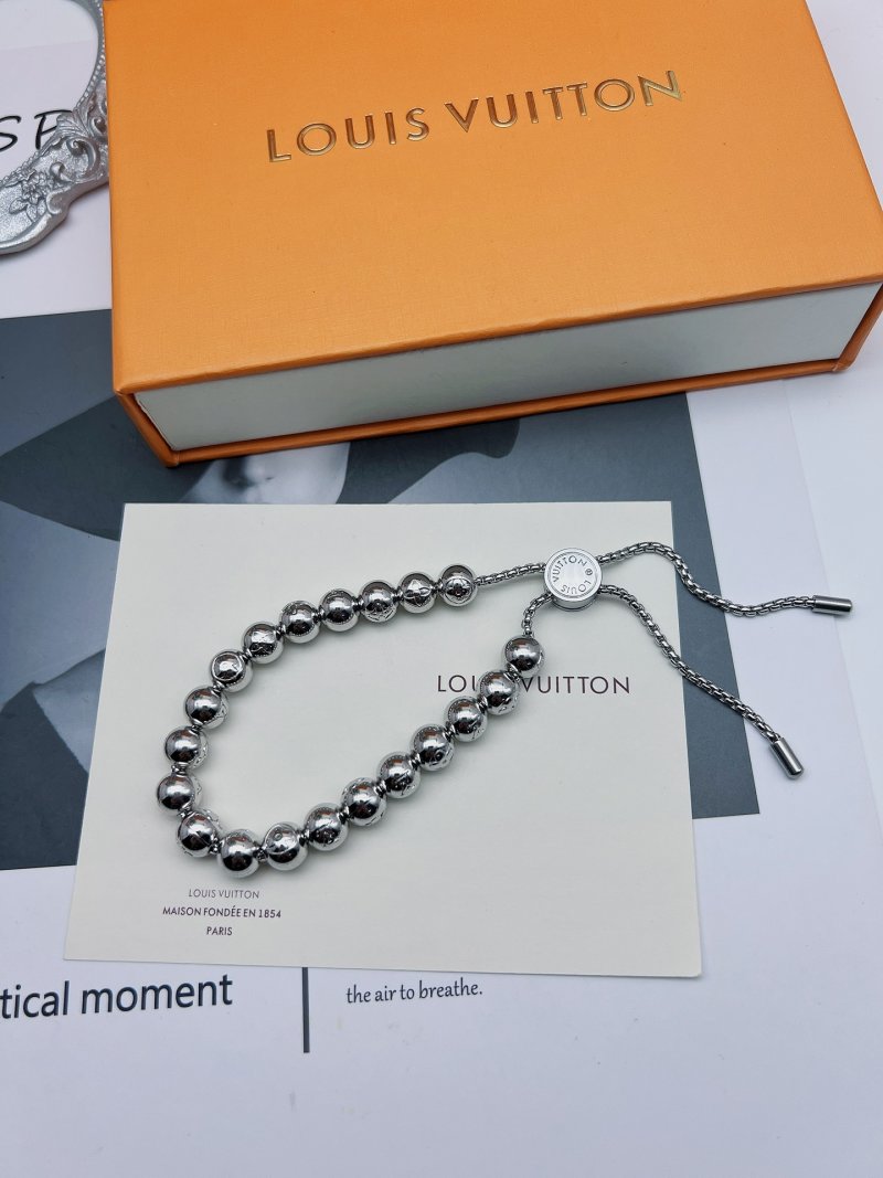 Louis Vuitton Monogram Colors Pearls Beaded Bracelet Silver view