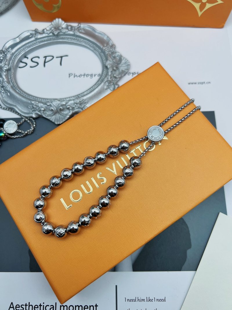 Louis Vuitton Monogram Colors Pearls Beaded Bracelet Silver view
