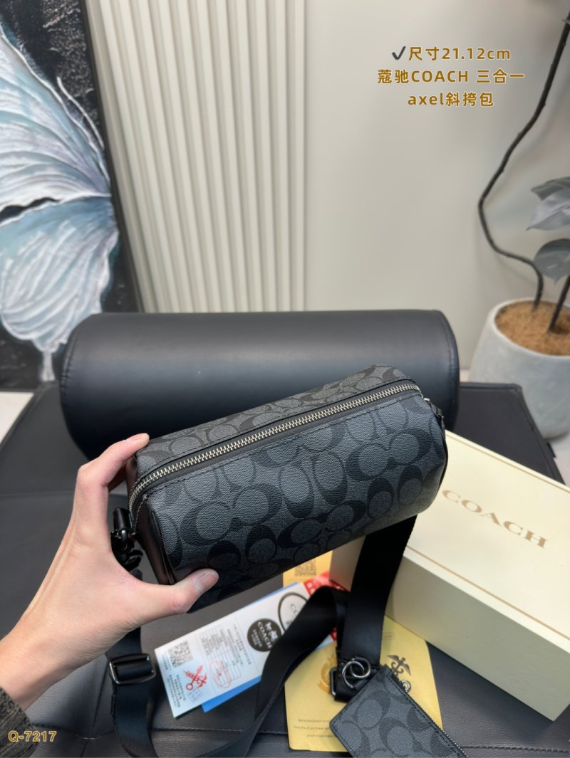 Coach Axel 3-in-1 Crossbody Bag Black Monogram view