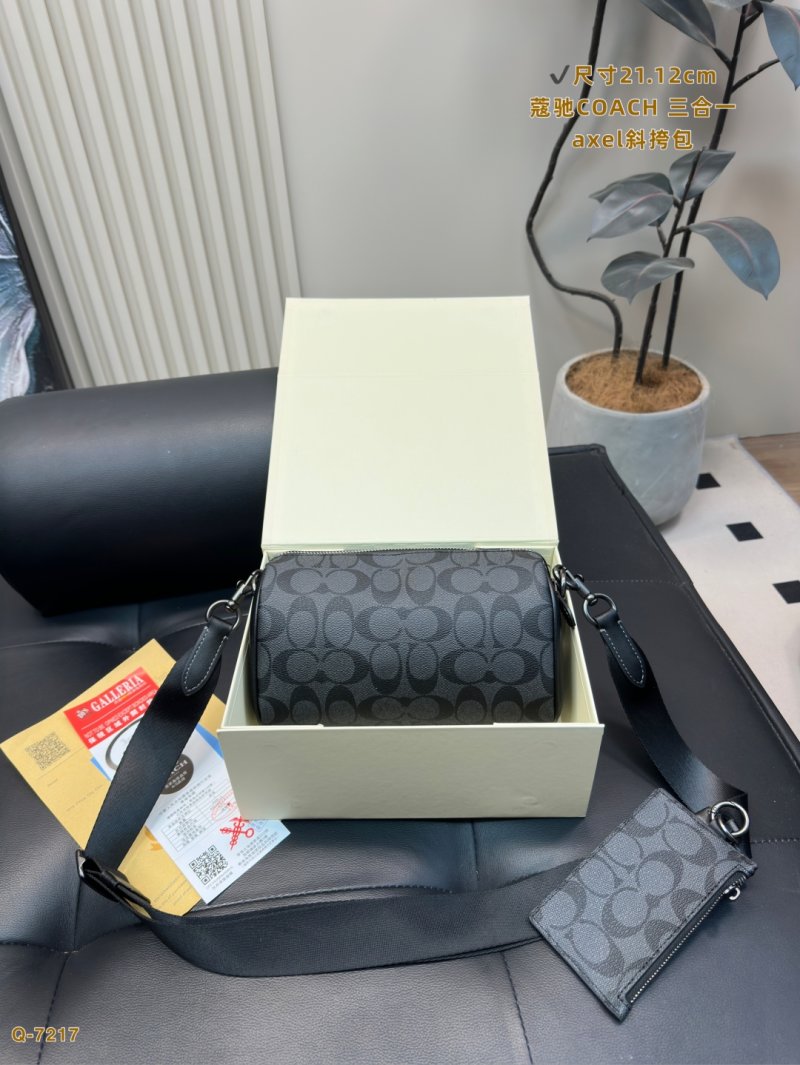 Coach Axel 3-in-1 Crossbody Bag Black Monogram view