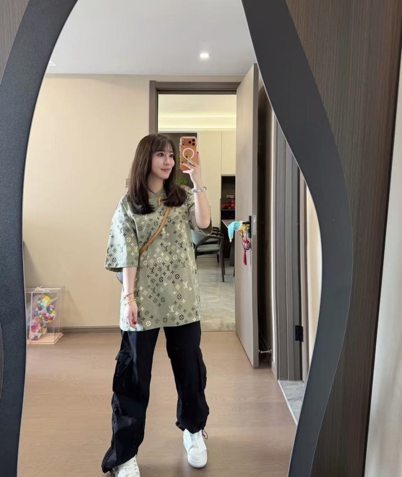 Louis Vuitton Monogram Print Oversized T-Shirt Sage Green