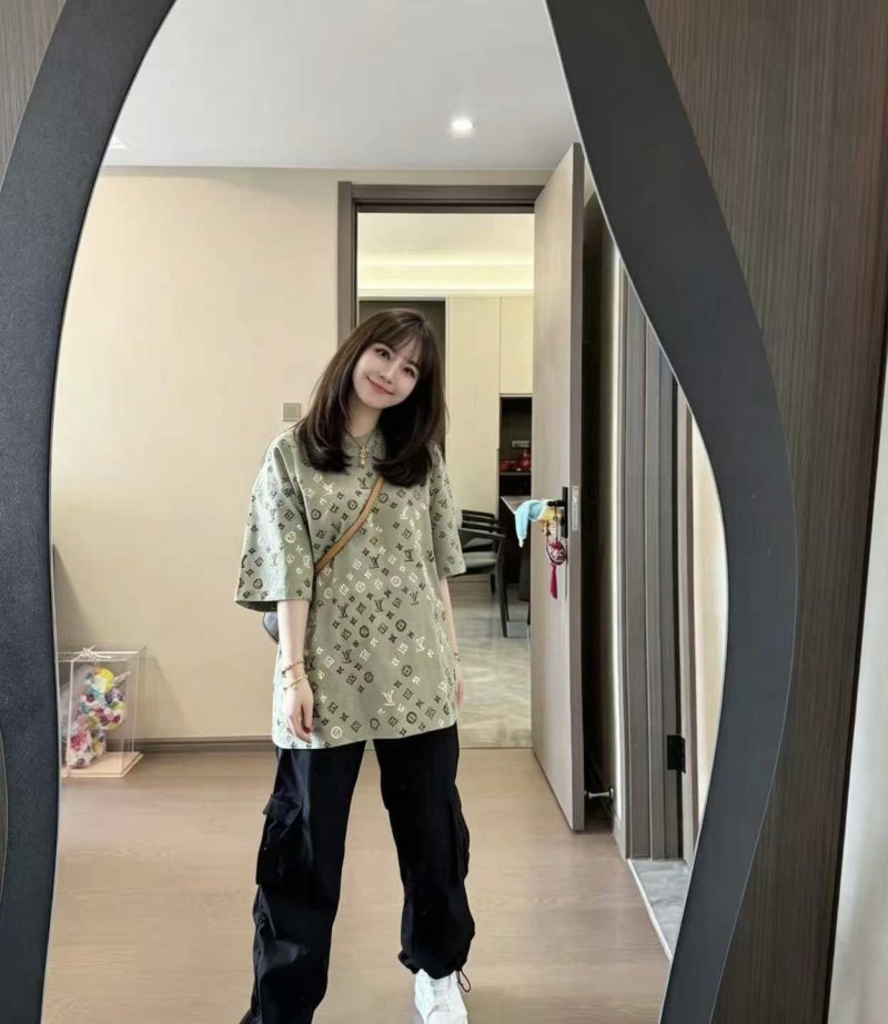 Louis Vuitton Monogram Print Oversized T-Shirt Sage Green view