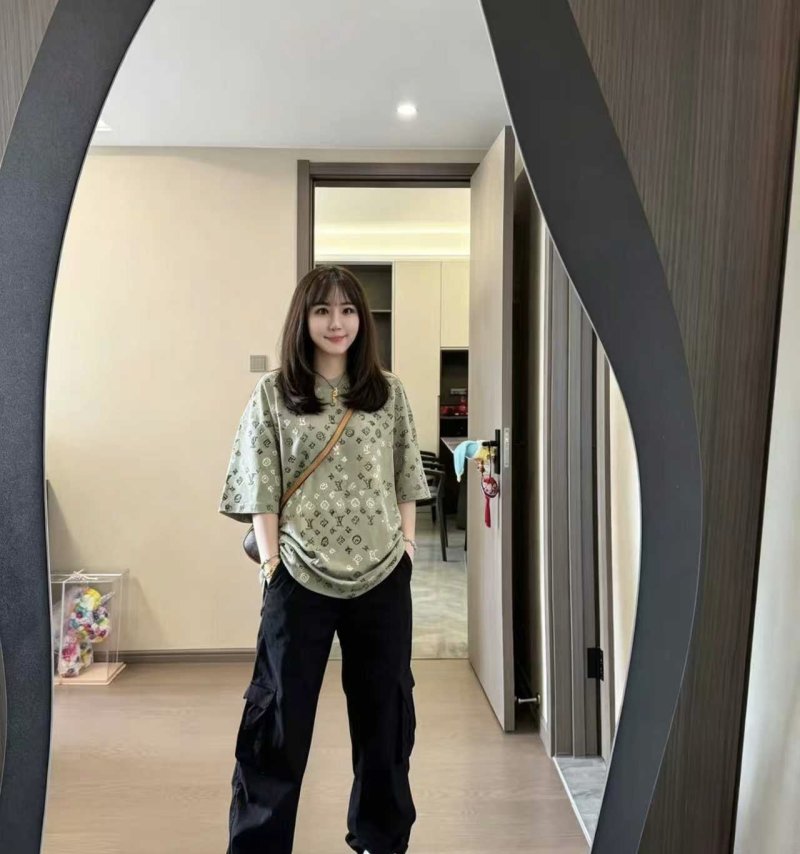 Louis Vuitton Monogram Print Oversized T-Shirt Sage Green view