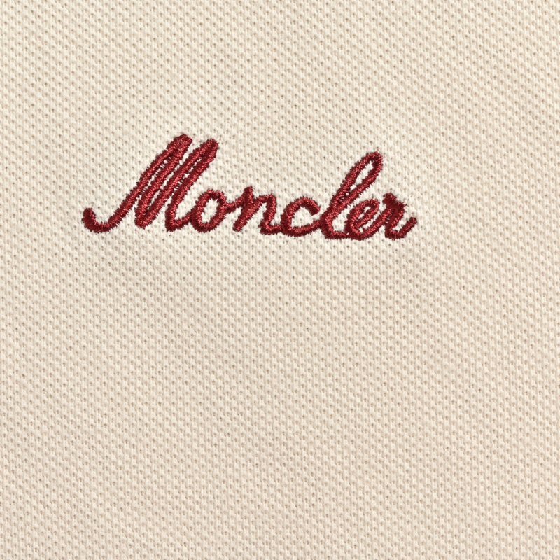Moncler White Polo Shirt with Black Collar view