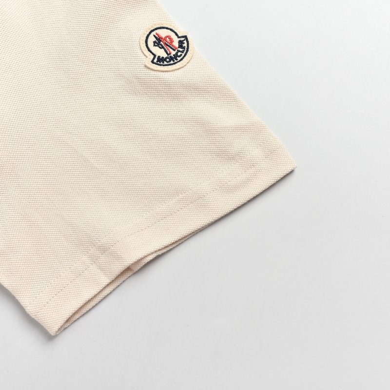 Moncler White Polo Shirt with Black Collar view