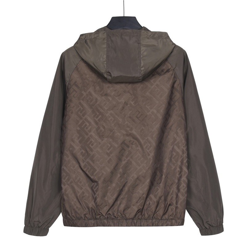 Fendi Monogram Windbreaker Jacket Brown view