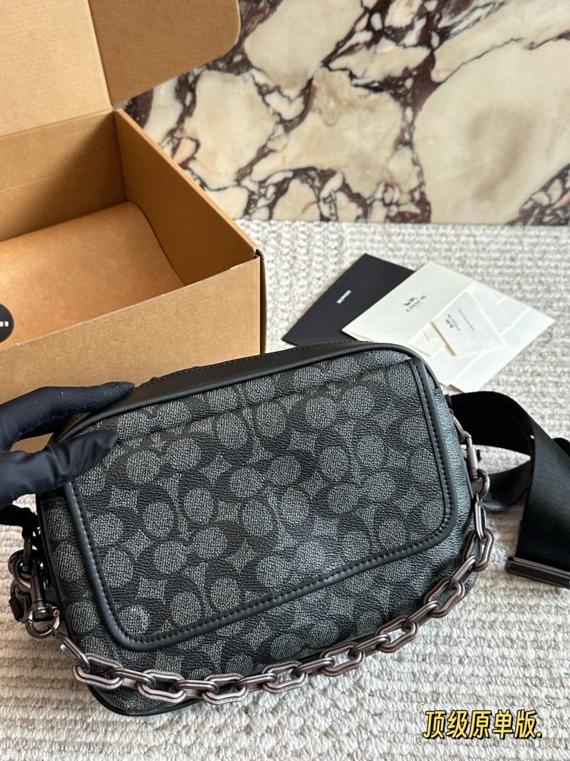 Coach Black Monogram Camera Crossbody Bag