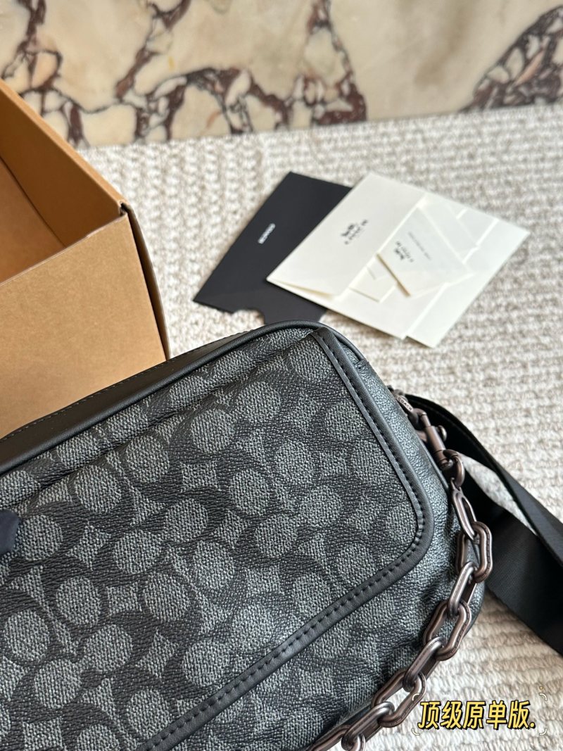 Coach Black Monogram Camera Crossbody Bag view