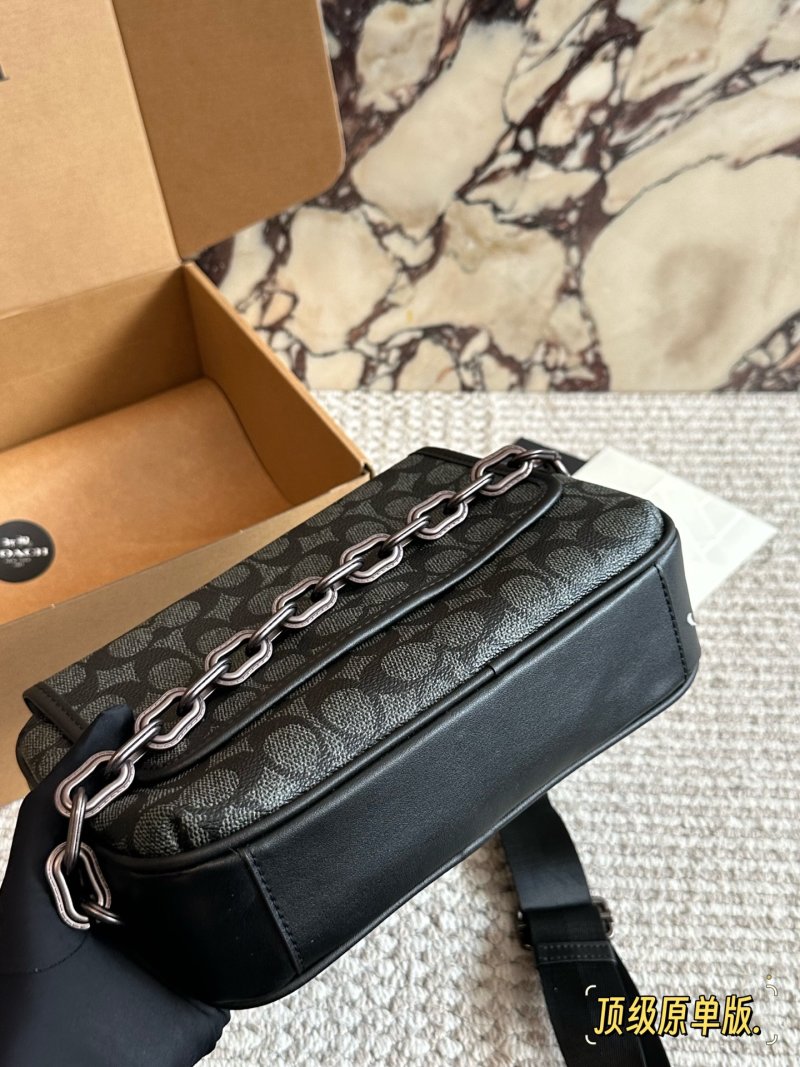 Coach Black Monogram Camera Crossbody Bag view