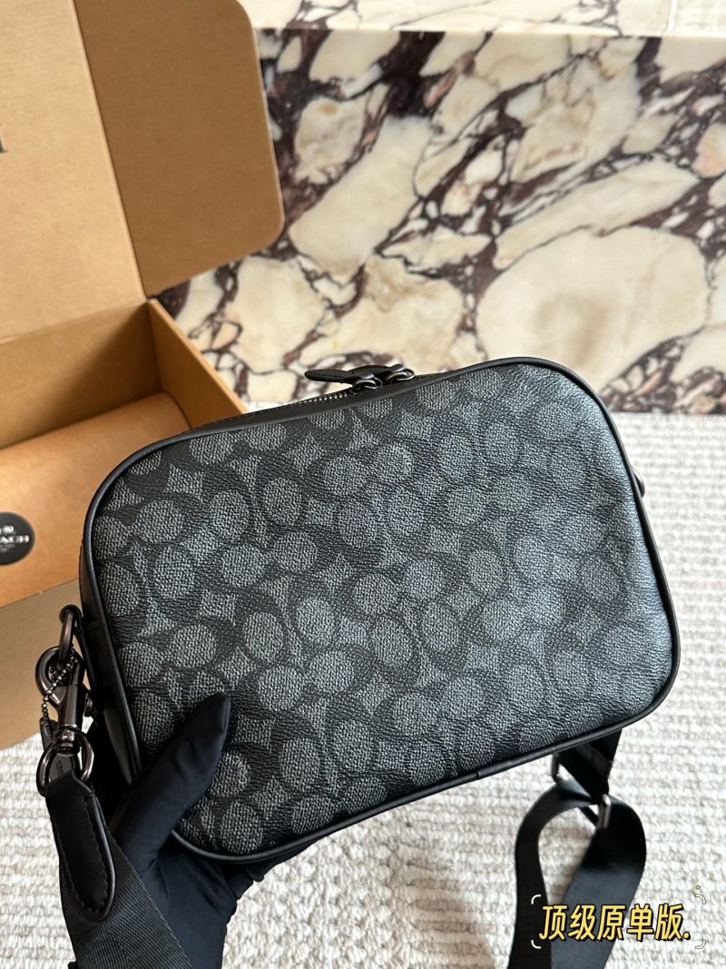 Coach Black Monogram Camera Crossbody Bag view